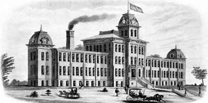 Hamilton Watch Factory, architectural drawing, originally built for Adams & Perry in 1874, Hamiltion acquired the building in 1892