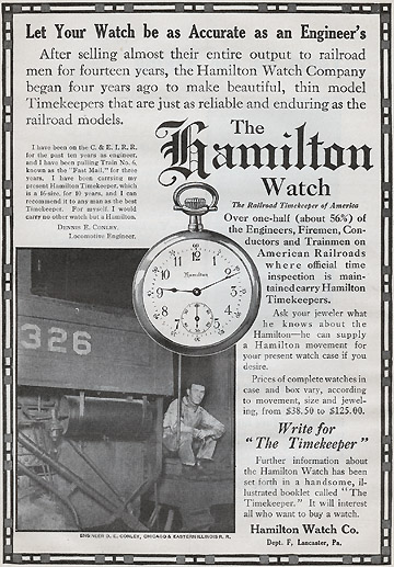 Hamilton 1911 ad from Mc Cluers Magazine