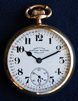 Hamilton 974, with Electric Railway Special dial, mfg. 1921