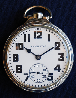 Hamilton 974 Special, with optional railroad service dial, mfg. 1931