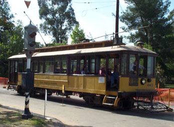 LARY Streetcar No. 665 operates at Orange Empire Railway Museum (Richard Boehle photo)